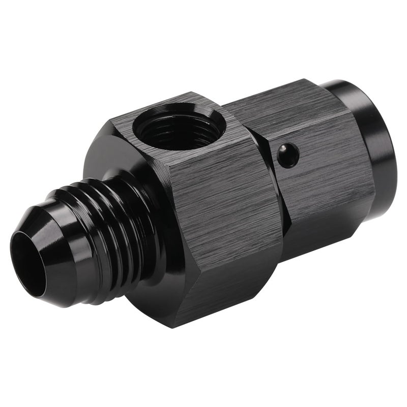 Podavelle 6AN Male to 6AN Female Fuel Pressure Gauge Take Off Fitting Adapter with 1/8 NPT Side Port Aluminum Black - Image 4